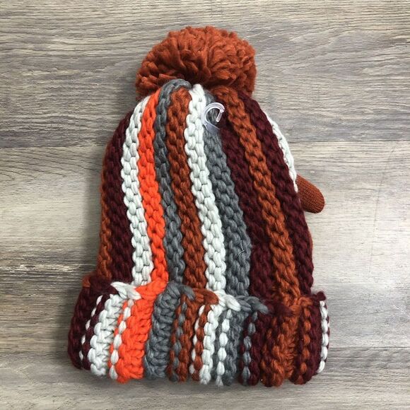 New Mickey Mouse Knit Beanie & Mittens Set Toddler 2T-5T Disney Boy Girl PomPom - Picture 5 of 7